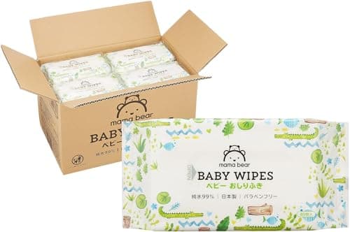 [Amazonブランド] Mama Bear ベビー おしりふき 純水 99% 日本製 パラベンフリー 無香料